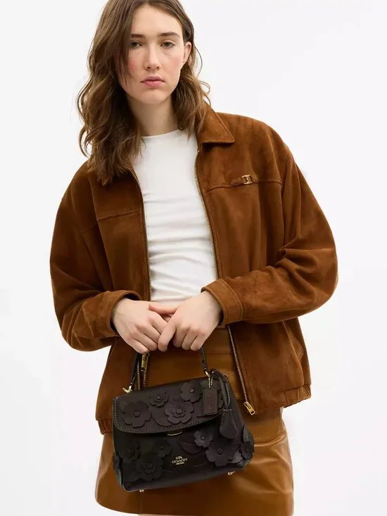 COACH CDY44 Emory Top Handle Bag with Floral Appliqué in Maple *SEALED* - Picture 2 of 10